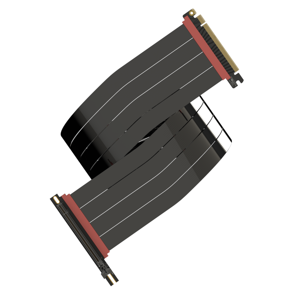 PCIE 5.0 Riser Cable | RTX5090 RX8900 GPU Ready | x16 128GB/s Speed | Compatible with PCIe 4.0 & WRX80/WRX90E | Right Angle, Black 90cm